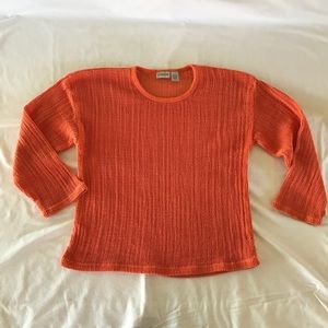 🛍 Chico’s Orange Mesh Top Size 2